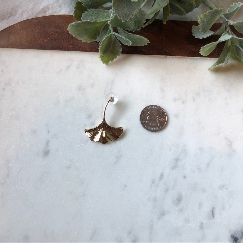 The Lana - Gold Textured Drop Earring - Picture 4 of 4